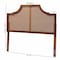 Baxton Studio Risha Mid-Century Modern Ash Walnut Finished Wood and Rattan Queen Size Headboard 237-12648-ZORO - alternate 7